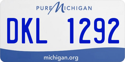 MI license plate DKL1292