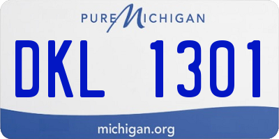 MI license plate DKL1301