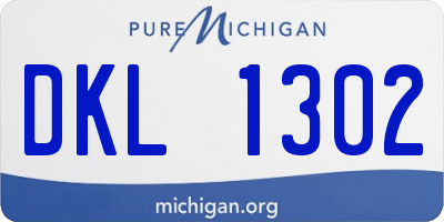 MI license plate DKL1302