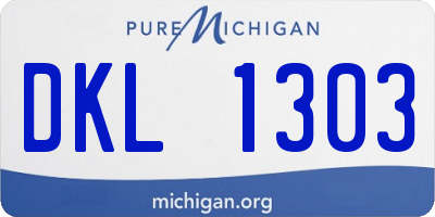MI license plate DKL1303