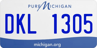 MI license plate DKL1305