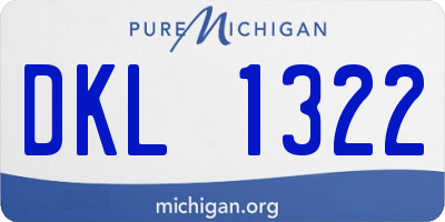 MI license plate DKL1322