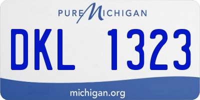 MI license plate DKL1323