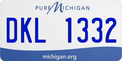 MI license plate DKL1332