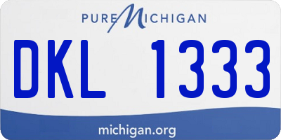 MI license plate DKL1333
