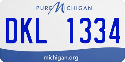 MI license plate DKL1334