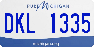 MI license plate DKL1335