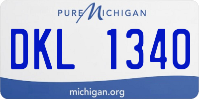MI license plate DKL1340