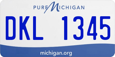MI license plate DKL1345