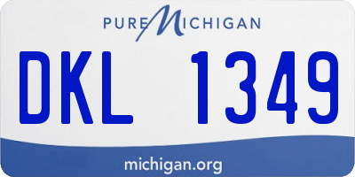 MI license plate DKL1349
