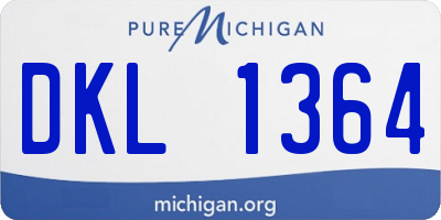 MI license plate DKL1364