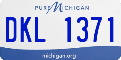 MI license plate DKL1371