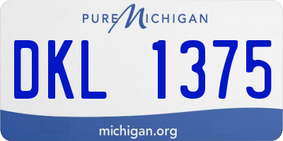 MI license plate DKL1375