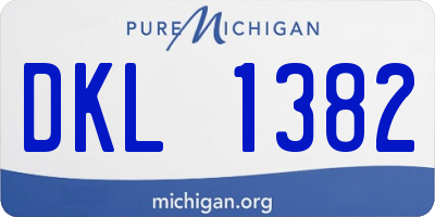 MI license plate DKL1382