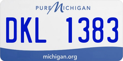MI license plate DKL1383
