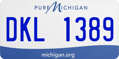 MI license plate DKL1389