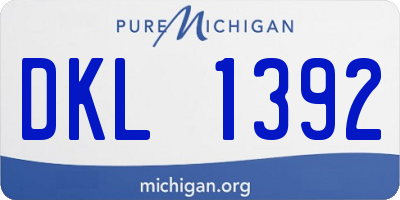 MI license plate DKL1392