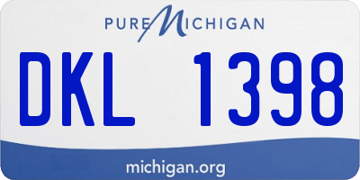 MI license plate DKL1398