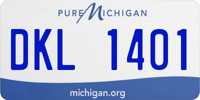 MI license plate DKL1401