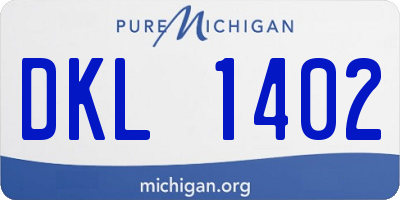 MI license plate DKL1402
