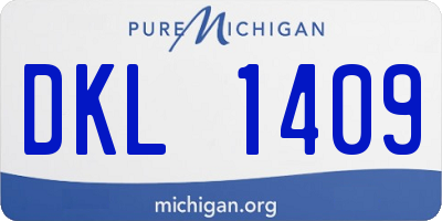 MI license plate DKL1409