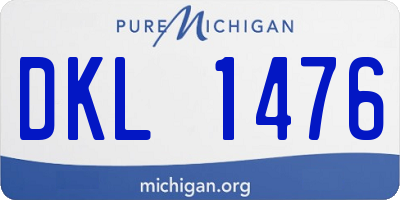 MI license plate DKL1476