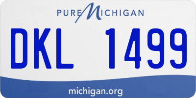 MI license plate DKL1499