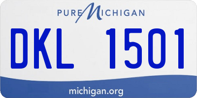 MI license plate DKL1501