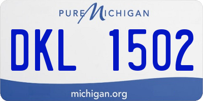 MI license plate DKL1502