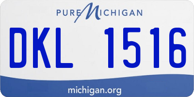 MI license plate DKL1516