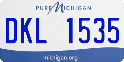 MI license plate DKL1535