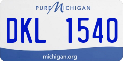 MI license plate DKL1540