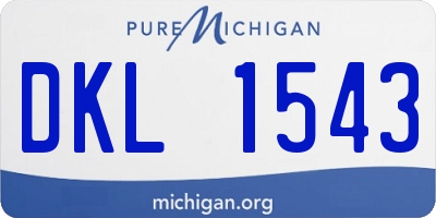 MI license plate DKL1543