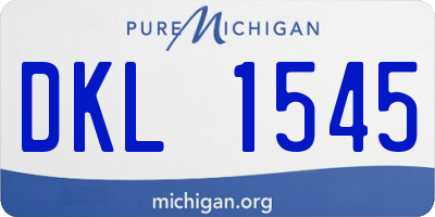 MI license plate DKL1545