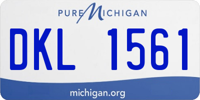 MI license plate DKL1561