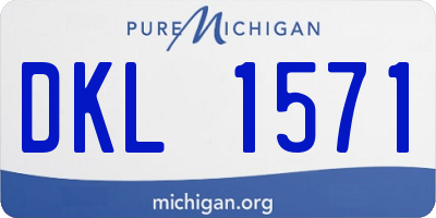 MI license plate DKL1571