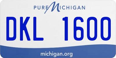 MI license plate DKL1600