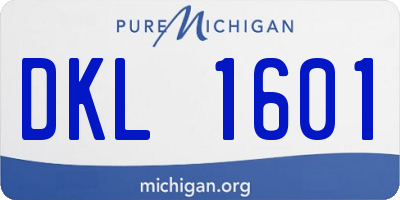 MI license plate DKL1601