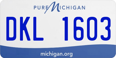 MI license plate DKL1603