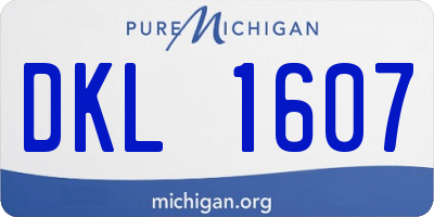 MI license plate DKL1607