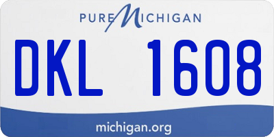 MI license plate DKL1608