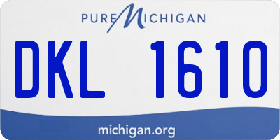 MI license plate DKL1610