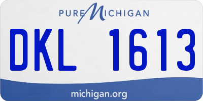 MI license plate DKL1613