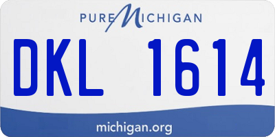 MI license plate DKL1614
