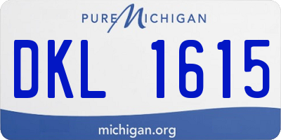MI license plate DKL1615