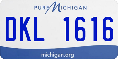 MI license plate DKL1616