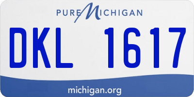 MI license plate DKL1617