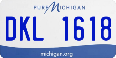 MI license plate DKL1618