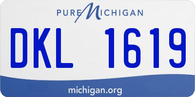 MI license plate DKL1619