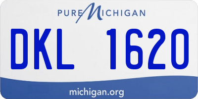 MI license plate DKL1620